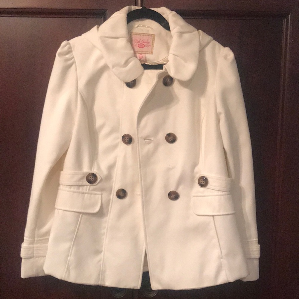 Pink Envelope Cream Pea Coat.  Girl XL   (A-17)